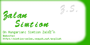 zalan simtion business card
